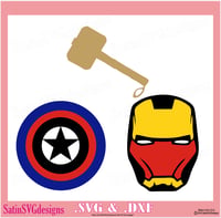 Image 2 of Avengers Hero Set Design SVG Files, Cricut, Studio, Digital Cut Files