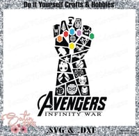 Image 1 of Avengers Infinity War End Game Thanos Glove Marvel Design SVG Files, Cricut, Digital Cut Files