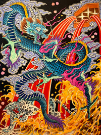 “Blue Dream Dragon No. 4” original painting