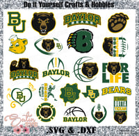 Image 1 of Baylor Bears, Baylor University Designs. SVG Files, Cricut, Studio, Digital Cut Files