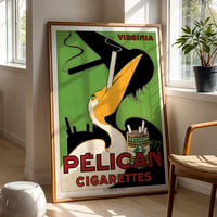 Image 1 of Pelican Cigarettes Vintage French Advertising Poster