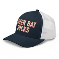 Image 3 of Green Bay Sucks Trucker Cap (Navy/White)