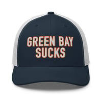 Image 2 of Green Bay Sucks Trucker Cap (Navy/White)