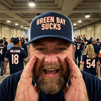 Image 1 of Green Bay Sucks Trucker Cap (Navy/White)