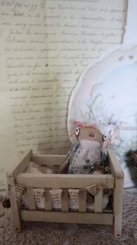 Image 1 of Tilly the frog, tiny froglet doll and bed - Collaboration with Playfromyourheart 