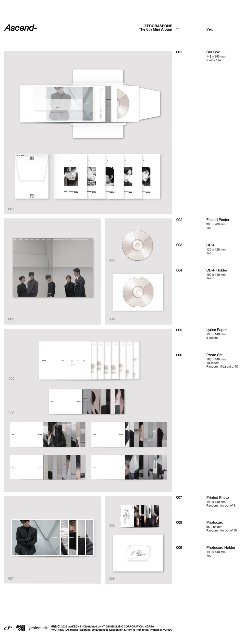 Image of [PRE-ORDER] ZEROBASEONE ‘Ascend-’ (11 Ver.) + MnetPlus Merch POBs
