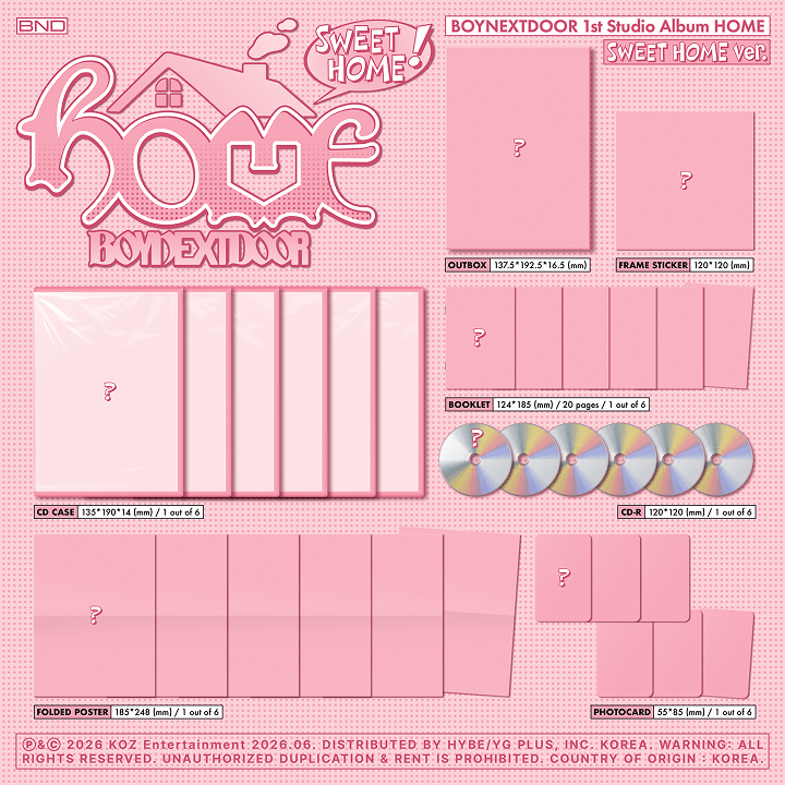 Image of [PRE-ORDER] BOYNEXTDOOR ‘HOME’ (Sweet Home Ver.) + Weverse Shop POBs