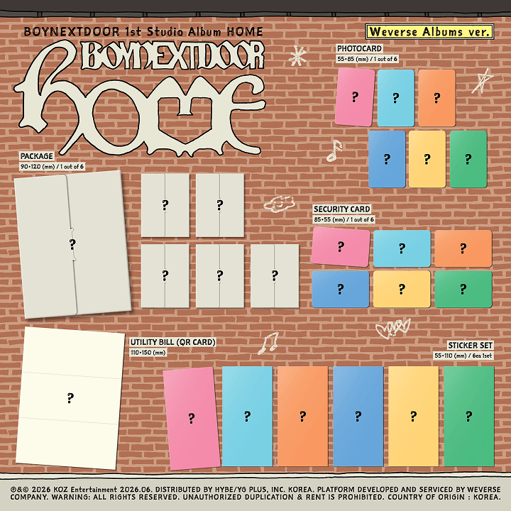 Image of [PRE-ORDER] BOYNEXTDOOR ‘HOME’ (Weverse Album Ver.) + Weverse Shop POBs