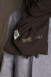 Image 7 of Japanese Scarf - stripe old black