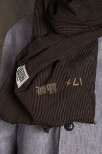 Image 9 of Japanese Scarf - stripe old black