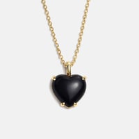 Image 1 of Black Onyx Heart Necklace