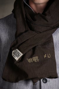 Image 1 of Japanese Scarf - stripe old black