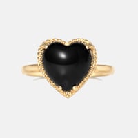Image 1 of Victorian Heart Onyx Ring