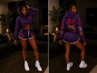 iTRAPP (purple )“Trapp Girl Energy” Cropped Lounge Set 