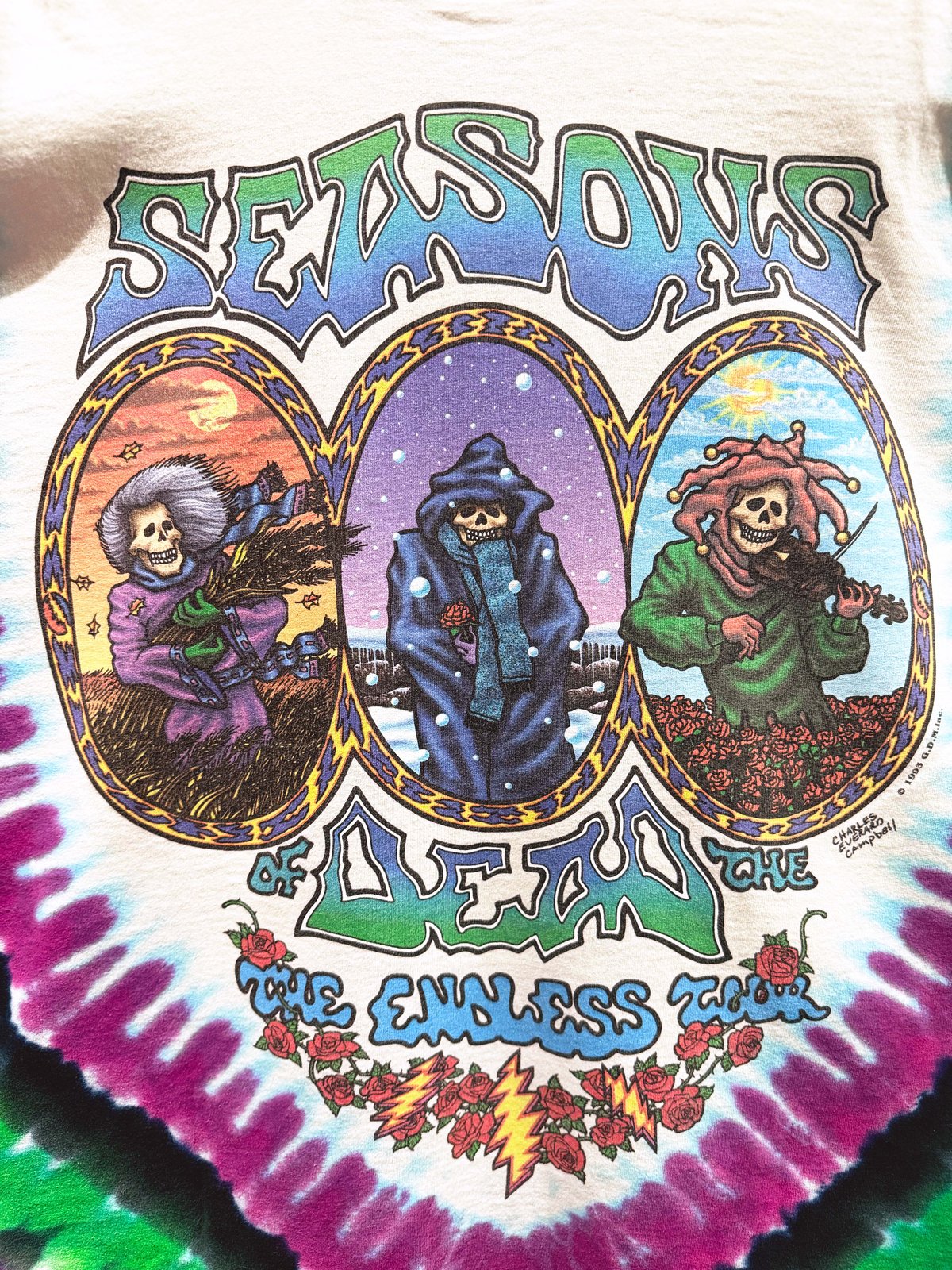 Grateful Dead 90s 'Seasons of the Dead' T-Shirt - Size XL