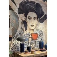 Image 15 of Panneau en papier froissé "La Tasse rouge"