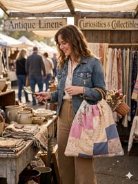 Image 3 of Upcycled Quilted Market Totes 