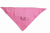 Image 2 of Threadella Studio Handmade Dog Bandana, Pink, Love Embroidered Design, Satin, Tie-On