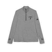 Image 1 of Embroidered Quarter-Zip Pullover — White adidas® Performance Top with '7' Arch Design