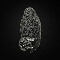 Image 1 of Raven Relic Enamel Pin – Gothic Norse Occult Collectible