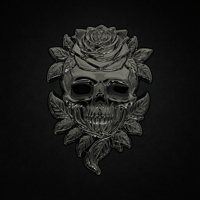 Image 1 of Black Rose Skull Enamel Pin – Gothic Skull Rose Pin, Black Nickel Hard Enamel Lapel Pin