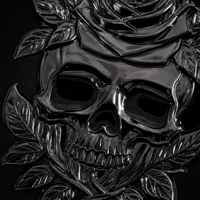 Image 2 of Black Rose Skull Enamel Pin – Gothic Skull Rose Pin, Black Nickel Hard Enamel Lapel Pin