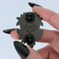 Image 4 of Black Rose Skull Enamel Pin – Gothic Skull Rose Pin, Black Nickel Hard Enamel Lapel Pin