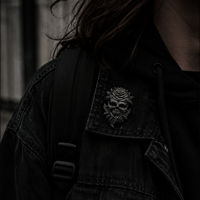 Image 5 of Black Rose Skull Enamel Pin – Gothic Skull Rose Pin, Black Nickel Hard Enamel Lapel Pin