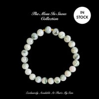 Image 1 of Classic Moss In Snow Jade Energy Bracelet 8 mm