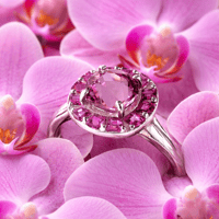 Image 6 of Pink Spinel & Ruby Pave Halo Ring