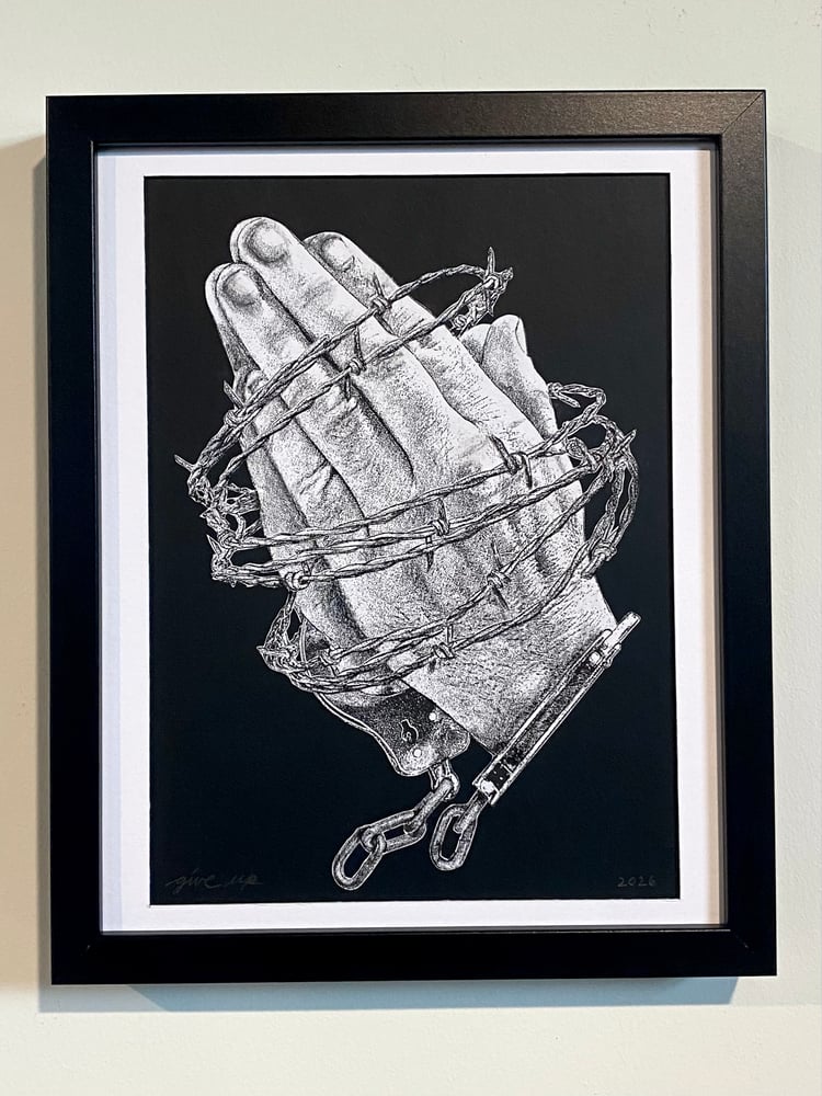 Image of 'cuffed prayer' original collage