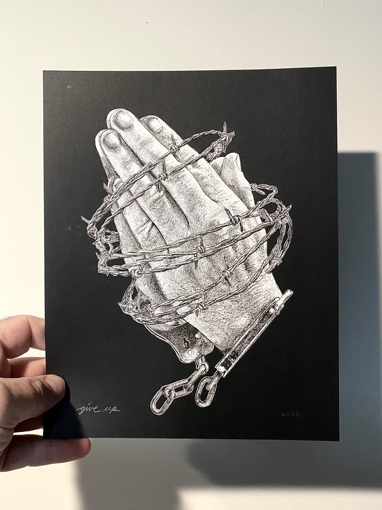Image of 'cuffed prayer' original collage