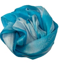 Image 1 of 10YD. ISLAND COVE HAND DYED SARI SILK RIBBON BY COLOR BURST SILK