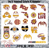 Image 1 of Bethune-Cookman Wildcats Designs SVG Files, Cricut, Studio, Digital Cut Files