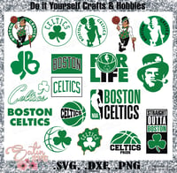 Image 1 of Boston Celtics Basketball Designs. SVG Files, Cricut, Studio, Digital Cut Files