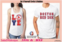 Image 4 of Boston Red Sox Baseball Set Design SVG Files, Cricut, Studio, Digital Cut Files