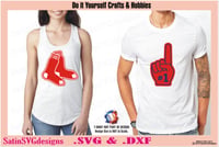 Image 5 of Boston Red Sox Baseball Set Design SVG Files, Cricut, Studio, Digital Cut Files