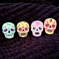 Image 1 of skull mask pins  
