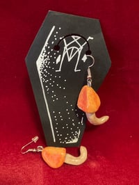 Image 1 of Beautiful Orange Mushroom Earrings 