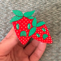 Image 2 of strawberries and scream pin - last two  