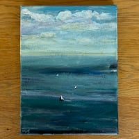 Image 1 of Boat Out On The Sea Painting w/Lemon Grove Avenue Lyrics