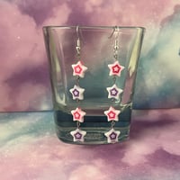 Image 3 of Color Outline Long Dangle Star Earrings