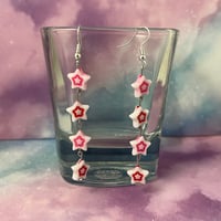 Image 6 of Color Outline Long Dangle Star Earrings
