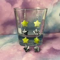 Image 4 of Marbled Long Dangle Star Earrings