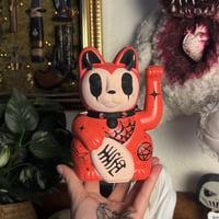 Red & Beige 15cm Lucky Cat