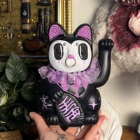 Purple & Black 18cm Lucky Cat