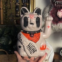Beige & Red 22cm Lucky Cat
