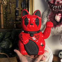 Black & Red 22cm Lucky Cat