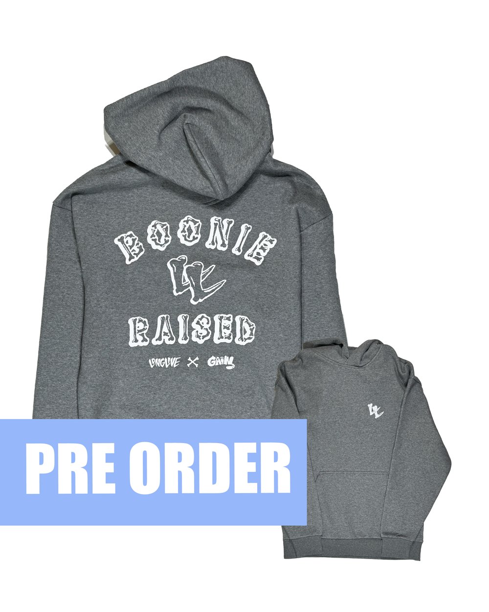 Image of BOONIE RAISED HOODIE GREY