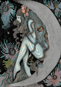 The moon  A4 print 